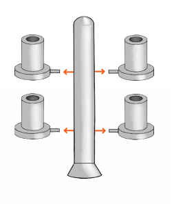 切断機でツリーから製品を切り離します。